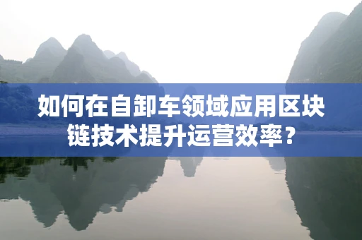 如何在自卸车领域应用区块链技术提升运营效率？